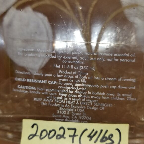 🆕️Shonfelds' Fleur Jasmine Calming Bath Oil Sand Dollar Glass Bottle - Picture 10 of 13